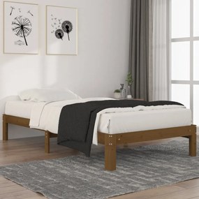 810358 vidaXL Estrutura de cama 100x200 cm madeira pinho maciço castanho mel