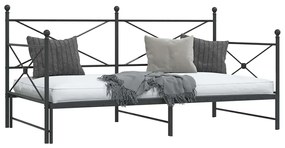 Cama de dia com gavetão sem colchão 107x203 cm aço preto