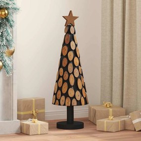 vidaXL Árvore de Natal Castanho 90 cm Madeira de teca maciça