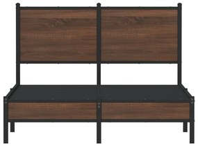 Estrutura de cama sem colchão 120x200cm metal carvalho castanho
