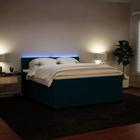 Cama com molas/colchão 180x200 cm veludo azul