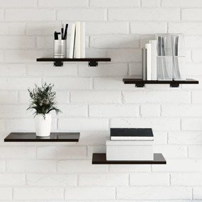 vidaXL Prateleiras para estante 4 pcs 40x30x1,5cm contraplacado preto