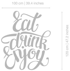 Eat Drink Enjoy vinil decorativo (Tamanho: 100 x 120 cm)