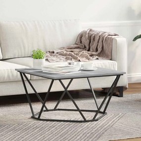 Mesa de Centro Cinza Sonoma 80x80x45 cm Madeira Engenharia