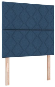 Cama Box com Colchão e LED Azul 120x190 cm Tecido