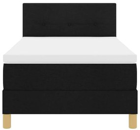 Cama Box com Colchão Preta 80x200 cm em Tecido