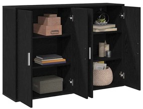 Buffets 2 pcs Carvalho Preto 60x31x84 cm Madeira de Engenharia