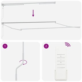 Toldo Retrátil Automático Listrado Vermelho e Branco 500x300 cm