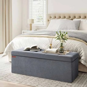 Banco entrada ou quarto arrumação de assento rebatível, carregável até 300 kg 38 x 110 x 38 cm Cinzento Escuro