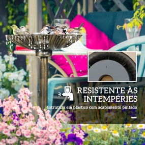 Banho para Pássaros de Jardim Exterior 81 cm com Design em Concha e Acabamento Envelhecido Leve e Resistente Bronze