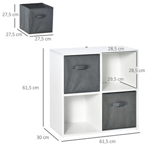 Estante Lelu de 4 Cubos - Design Nórdico