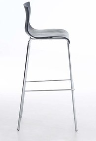 Banco de bar Hoover em plástico e com estrutura cromada 43 x 100 x 48 cm Cinzento