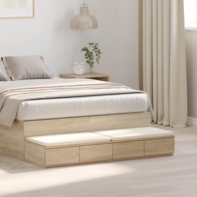 vidaXL Gavetas para Cama Carvalho de Sonoma 120x36,5x16,5 cm Madeira Engenheirada
