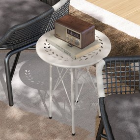 Mesa de Jardim Redonda Mesa de Varanda Ø40x50 cm com Pés Ajustáveis e