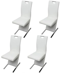 vidaXL Cadeiras de jantar 4 pcs couro artificial branco