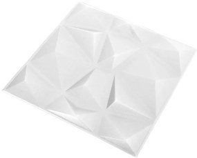 Painéis de parede 3D 12 pcs 50x50 cm 3 m² branco diamante