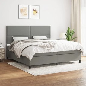 vidaXL Cama com molas/colchão 200x200 cm tecido cinzento-escuro