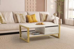 Mesa de Centro Haldizen – Travertino Dourado – 105x40x55 cm