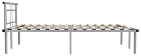 Estrutura de cama sem colchão 140x200 cm metal cinzento