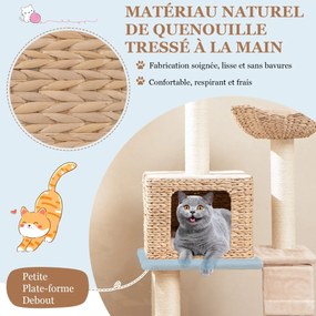 Árvore para gatos fofa de vários níveis de 128 cm para gatos internos