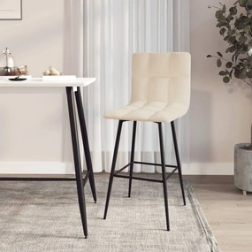 vidaXL Banco de bar veludo cor creme