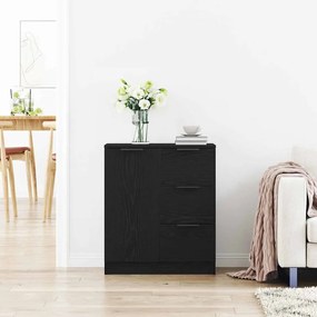 Buffet de Carvalho Preto vidaXL 60x30x70 cm Feito de Madeira Ingenerad