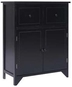vidaXL Armário lateral 60x30x75 cm madeira de paulownia preto