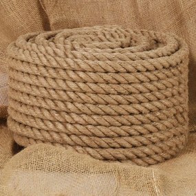 153767 vidaXL Corda de juta com 25 m de comprimento e 24 mm de espessura
