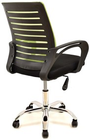 Cadeira de escritório SUNSET, preto, rede verde e tecido preto
