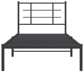 Estrutura de cama com cabeceira 90x190 cm metal preto