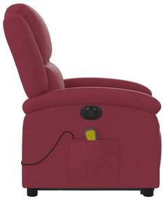 Poltrona elevatória de massagens elétrica tecido vermelho tinto
