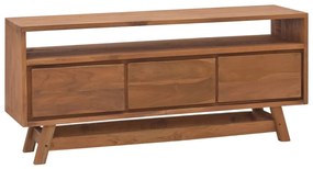 Móvel de TV 110x30x50 cm madeira de teca maciça