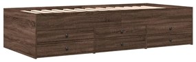Sofá-cama com gavetas sem colchão 90x200 cm carvalho castanho