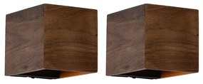 Conjunto de 2 Apliques de Parede Inteligentes em Madeira de Nogueira c/ WiFi G9 - Transfer