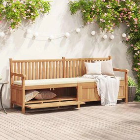 vidaXL Banco de Armazenamento para Jardim Castanho 228 x 60 x 90 cm
