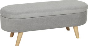 Banco para Pé de Cama Banco de Armazenamento com Pés de Madeira e Assento Acolchoado 110x40x43 cm Cinzento