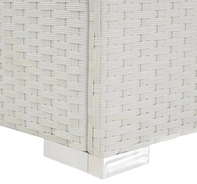 Espreguiçadeira com almofadão vime PE branco