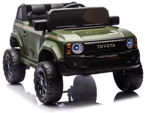 Carro elétrico para Crianças Toyota Land Cruiser PRADO 12V 4x4 Rodas Espuma EVA, assento couro ecológico Verde