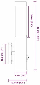 Luzes de Parede Externas com Sensor 2 pcs Aço Inoxidável Prata IP44
