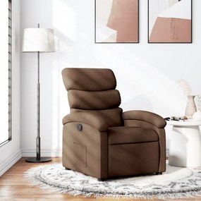 371693 vidaXL Cadeira reclinável tecido castanho
