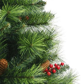 Árvore de Natal artificial articulada c/ pinhas e bagas 150 cm