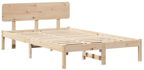 Cama com cabeceira 120x200 cm de madeira de pinho