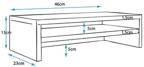 Suporte de Monitor Gamil – 46x13 cm – Branco Mate com 2 Compartimentos