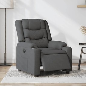 vidaXL Poltrona reclinável elétrica tecido cinzento-escuro
