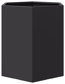 Vaso/floreira de jardim hexagonal 46x40x45 cm aço preto