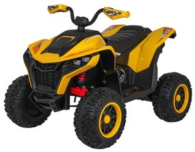 Moto 4 elétrica para crianças 12V 4x4 Fast Wheel, Controle remoto, Rodas Espuma EVA, assento couro ecológico Amarela