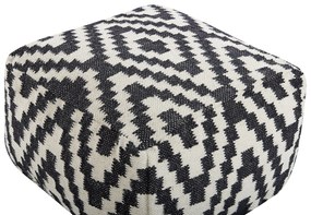 Pufe preto e branco 56 x 56 cm KNIDOS Beliani