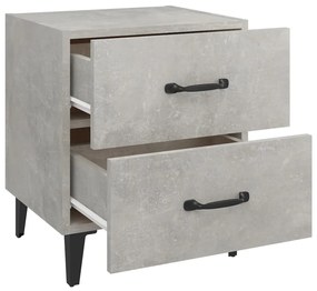 Mesas de cabeceira 2 pcs 40x35x47,5 cm cinzento cimento