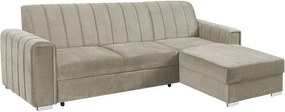 Sofá de canto Columbus 166, Cama com arrumação, 260x183x86cm, 130 kg, Pernas: Metal, Madeira: Pinheiro