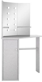 Toucador de canto com LED 111x54x141,5 cm cinzento cimento